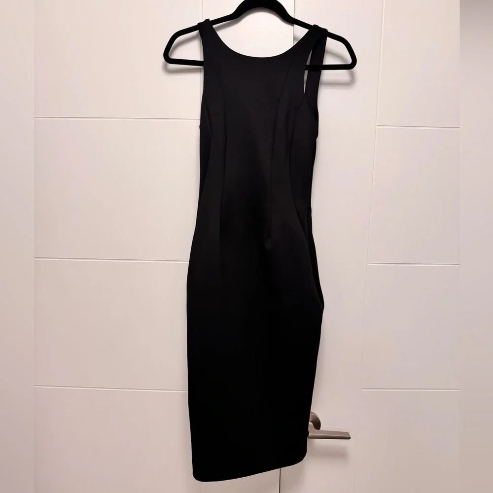 Marciano Black Scuba Midi Dress Party Cocktail Fitted Size XS - Picture 2 of 9